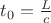 $t_0=\frac{L}{c}$ $t_0=\frac{L}{c}$