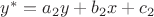 $y^* = a_2 y + b_2 x + c_2$