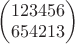 $\begin{pmatrix}
 1  2  3  4  5  6 \\ 
 6  5  4  2  1  3 
\end{pmatrix}$