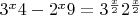 $3^x 4 - 2^x 9=3^{\frac{x}{2}} 2^{\frac{x}{2}}$