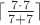 $\lceil\frac{7\cdot7}{7+7}\rceil$
