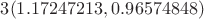 $3(1.17247213,0.96574848)$