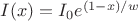 $I(x)=I_0e^{(1-x)/w}$