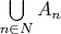 $\bigcup\limits_{n \in N} A_n$