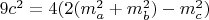 $9c^2=4(2(m_a^2+m_b^2)-m_c^2)$
