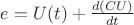 $e = U(t) + \frac{d(CU)}{dt}$