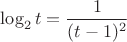$\log_2t=\dfrac 1{(t-1)^2}$