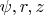 $\psi,r,z$