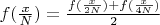 $f(\frac{x}{N})=\frac{f(\frac{x}{2N})+f(\frac{x}{4N})}{2}$