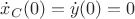 $\dot x_C(0)=\dot{y}(0)=0$