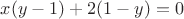 $x(y-1)+2(1-y)=0$