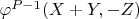 $\varphi^{P-1}(X+Y,-Z) $