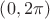 $\left(0, 2\pi\right)$