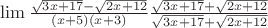 $\lim \frac{\sqrt{3x+17} - \sqrt{2x+12}}{(x + 5)(x + 3)}} \frac{\sqrt{3x+17} + \sqrt{2x+12}}{\sqrt{3x+17} + \sqrt{2x+12}}}$