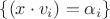 $\{(x\cdot v_i)=\alpha_i\}$