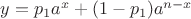 $y=p_1a^x+(1-p_1)a^{n-x}$