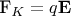 \mathbf{F}_K=q\mathbf{E}