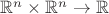 $\mathbb{R}^n\times\mathbb{R}^n\to\mathbb{R}$