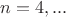 $n=4, ...$