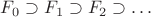 $F_{0} \supset F_{1} \supset F_{2} \supset \ldots$