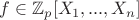 $f \in \mathbb{Z}_p[X_1,...,X_n]$