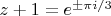$z+1 = e^{\pm \pi i/3}$