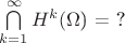 $\bigcap\limits_{k=1}^{\infty} H^k($\Omega$) = ?$