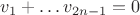 $v_1+\ldots v_{2n-1}=0$