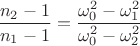 $\dfrac{n_2-1}{n_1-1}=\dfrac{\omega_0^2-\omega_1^2}{\omega_0^2-\omega_2^2}$ $\dfrac{n_2-1}{n_1-1}=\dfrac{\omega_0^2-\omega_1^2}{\omega_0^2-\omega_2^2}$