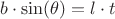 $b\cdot \sin(\theta) = l\cdot t$