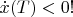 $\dot{x}( T )<0!$