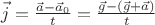$\vec j = \frac {\vec a - \vec a_0} {t} = \frac {\vec g - (\vec g + \vec a)} {t}$
