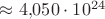 $\approx 4{,}050\cdot 10^{24}$