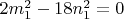 $2m_1^2-18n_1^2 = 0$