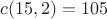 $c(15,2) = 105$