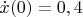 $\dot x(0)=0,4$