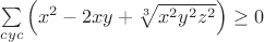 $\sum\limits_{cyc}\left(x^2-2xy+\sqrt[3]{x^2y^2z^2}\right)\geq0$