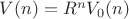 $V(n)=R^n V_0(n)$ $V(n)=R^n V_0(n)$