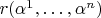 $r(\alpha^1,&hellip;,\alpha^n)$