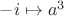 $-i \mapsto a^3$