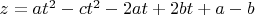 $z = at^2 - ct^2 - 2at + 2bt + a - b$