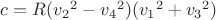 $c=R({v_2}^2-{v_4}^2)({v_1}^2+{v_3}^2)$