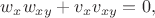 $w_xw_{xy}+v_xv_{xy}=0,$
