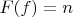 $F(f)=n$
