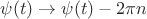 $\psi(t)\to \psi(t)-2\pi n$ $\psi(t)\to \psi(t)-2\pi n$