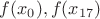 $f(x_0) , f(x_{17})$
