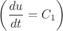 $\left(\dfrac{du}{dt}=C_1\right)$