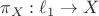 $\pi_X : \ell_1 \to X$