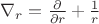 $\nabla_r=\frac{\partial }{\partial r}+\frac{1}{r}$