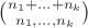 $\binom{n_1+\ldots+n_k}{n_1,\ldots,n_k}$
